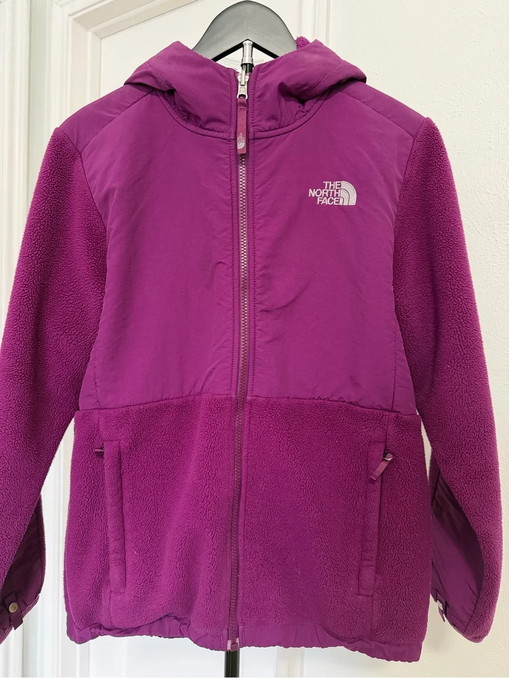 The North Face Girls' Purple Hooded Puffer-Fleece Jacket